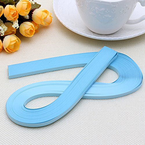 Haorw Papier Quilling Set 120-Streifen 52cm Länge/Streifen Papierbreite 5mm (Hellblau)