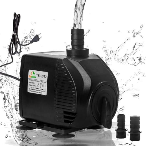 Cadrim Pompa sommergibile,Pompa Acquario 2200L/H 220-240V/35W Multifunzione Acquario Pesce Fontana, Pompe dell'acqua, Pompe per Piscina