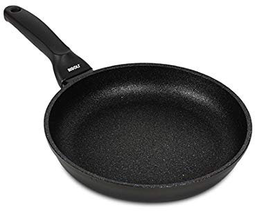 Risoli Padella BLACKplus® Alluminio PRESSOFUSO Antiaderente El Diamant Ultra Resistente FRYPAN Made Italy (24 CM)