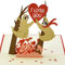 CUTPOPUP Faultierpaar - Valentinskarte, Jubiläumskarte, Hochzeitstagskarte, Pop-Up-Valentinskarten, Pop-Up-Karte, 3D-Geburtstagskarte für Ehefrau, Faultier-Paar, Pop-Up-Karte (Sloth Couple) DE