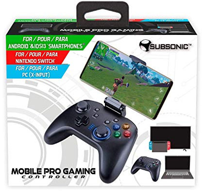 Subsonic Kabelloser Bluetooth-Controller mit Vibrationen, Gyroskop, Programmierbaren Tasten Auf Der Rückseite und Umgekehrten Joysticks - Zubehör für Android Smartphone und Tablet, Nintendo Switch, PC