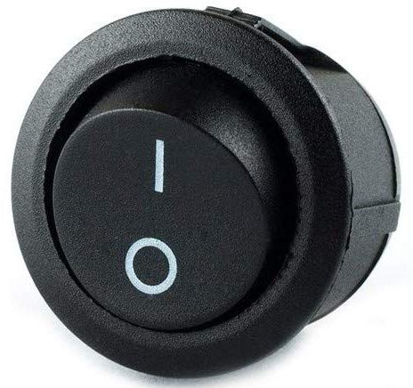 elpohl Interruptor basculante redondo pequeño de 2 polos, 250 V, 6 A, encendido/apagado, montaje a presión, diámetro de montaje 20,2 mm