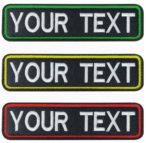 Brillianne Benutzerdefinierter gestickter Namensaufnäher, personalisiertes Stick-Namensschild für Motorrad-Biker-Abzeichen/Aufbügeln / 10x2,5 cm