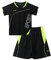 Yeahdor Kinder Jungen Sport Kleidung Set Kurzarm Sportshirt mit Kurz Hose Loose Fit Fußball Basketball Sportanzuzg Trainingsanzug D Schwarz 122-128