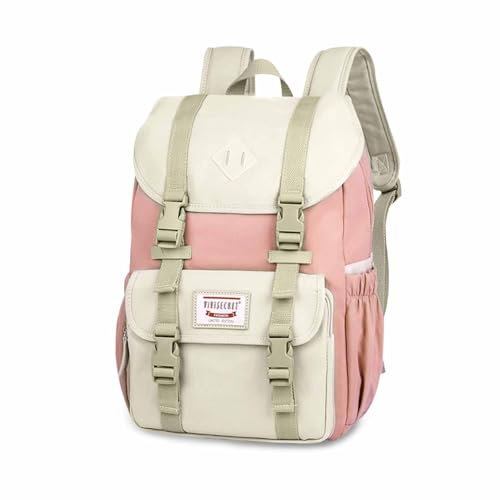 FANDARE Rucksäcke Schulrucksack Schule Rucksäcke Laptop Schultasche Mädchen Teenager Schulranzen Tagesrucksack Casual Daypacks für Damen Herren Reisen Uni Büro Alltag Freizeit Campus Wandern Rosa