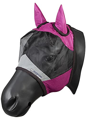 PFIFF 102943 Fliegenmaske mit UV Schutz, Pferde Fliegenschutz, Cob, Pink