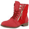 VAN HILL Damen Schnürstiefeletten Spitze Stiefeletten Zipper Worker Boot 179133 Rot 41