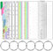 A5 Nachfüllbare Notizpapier Set, 6 Löcher Nachfüllpapier 50 Blatt 6 Farbige Trennblätter Papier Bunt Liniert mit Lineal 3 Klarsichttaschen Planner Organizer für Notizbuch Tagbuch Skizze Malerei