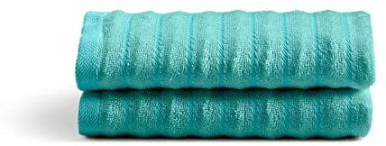 Cosy House Collection Luxury Bamboo 2-Pack Towel Set - Ultra Soft, Absorbent & Quick Drying - Plush Cotton Hotel Spa Quality - 38cm x 66cm - (Hand Towel, Turquoise)