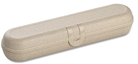 Koziol KLIKK ETUI Besteckbox to go, Etui für Reisebesteck, Bestecktasche, Besteckdose, Outdoor-Besteckbehälter, Campingbesteck Etui, Besteck-Verpackung wiederverwendbar, Nature Desert Sand