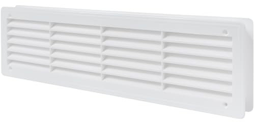 Vent Systems 45,7 x 12,7 cm, confezione da 2 registratori d'aria per porte bianche – feritoie a due lati – griglia di ventilazione – griglie di ventilazione per interni – bagno