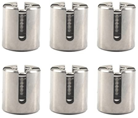 Confezione da 6 morsetti a croce in acciaio inox da 3 mm, per fune metalliche, M10 x 3