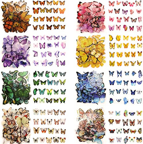 Vintage Sticker Set Schmetterling Aufkleber PET Transparente Dekorative für Scrapbooking Bullet Journal Zubehör Fotoalbum Kalender Journaling