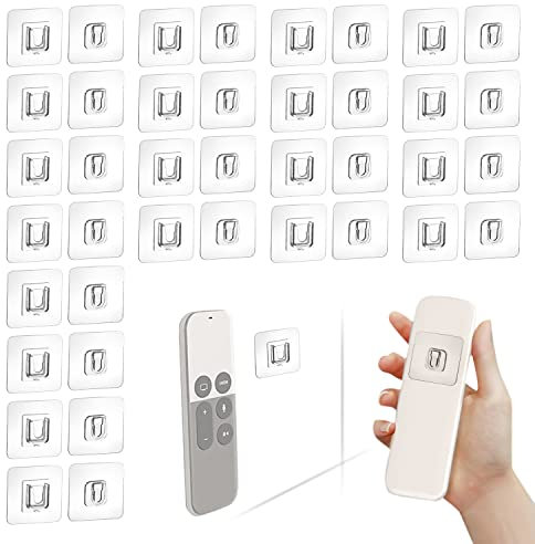 PFLYPF 20 pares de ganchos adhesivos de doble cara, ganchos transparentes, sin perforaciones, impermeables y resistentes al aceite, ganchos fuertes reutilizables para cocina, baño, oficina (6 x 6 cm)