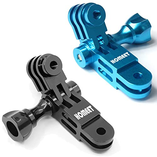 Homeet Soporte de Brazo Giratorio Ajustable con Tornillos Extensión Adaptador de Aluminio Soporte Brazo de Extensión Adaptador de Montaje en Trípode Adaptadores para Cámaras Deportivas Negro+Azul