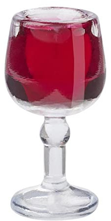 Hobbyfun Miniatur-Weinglas, 4 stück, Kunststoff, Rot, klassisch, 1:12 Scale, Rustikal, Miniaturglas, Miniatur-Weingläser