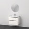 Duravit D-Neo Möbel-Set, Möbelwaschtisch mit Waschtischunterschrank wandhängend und LED Spiegel (rund), 800x2000mm, DE01100, Farbe: Ausführung