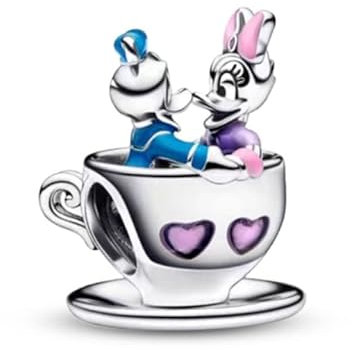 H.ZHENYUE Charm 925 Sterling Silber Bead Charms Duck Carton with Cubic Zirconia für Europäische Armbänder und Halskette,Schmuck Geschenk für Damen Herren