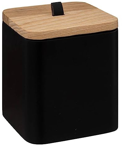 5five Wattebehälter, Kunstharz, Naturéo, Schwarz