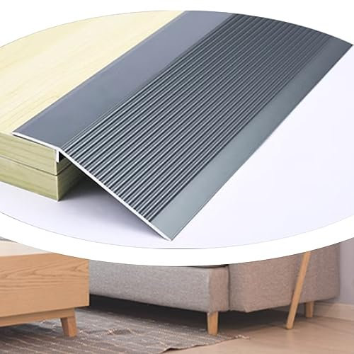 EMISOO Bodenübergangsstreifen Höhenausgleich 10-50mm Übergangsleiste Ausgleichsprofil Aluminium Übergangsprofil Für Türschwelle/Holzböden/Laminat/Fliesen (Color : Iron Gray)