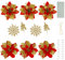 ilauke 34 Stück Weihnachten Glitzer Weihnachtsstern Blumen mit Clips, Weihnachtsstern Baum Weihnachtsschmuck KüNstliche Weihnachtsbaum Blumen für Weihnachtsbaum Kränze Dekorationen(Rot, Gold)