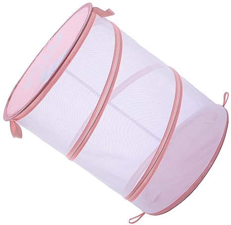 Didiseaon Hamper Bag Portable Dirty Clothes Basket Collapsible Storage Bins Basketball Hamper Foldable Laundry Bin Laundry Basket with Handle Laundry Net Polyester Cloth Laundry Bag Net Mesh
