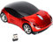 Annadue Souris Optique sans Fil 2,4 G en Forme de Voiture, Rouge, 1600 DPI, 3 Boutons, USB, Ergonomique, Optique, pour Ordinateur Portable et Bureau