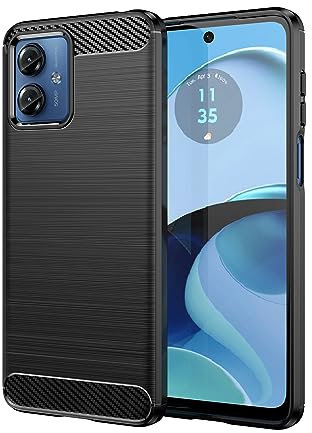 Motorola Moto G54 Hülle, Moto G54 5G Hülle, ultradünne Karbonfaser-Textur, Handyhülle, Silikon-Stoßdämpfer, weiches TPU-Gummi, stoßfest, schlanke Schutzhülle für Motorola Moto G54 16,5 cm (6,5 Zoll),