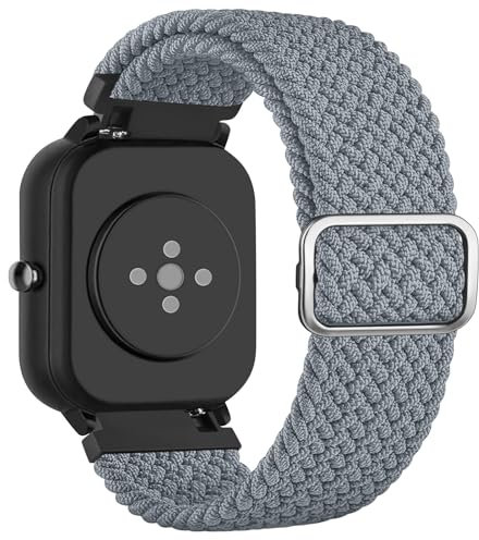 Cinturino in tessuto di nylon per smartwatch Garmin Venu Sq/Venu Sq 2/Venu Sq Music/Venu Sq 2 Music, cinturino di ricambio a sgancio rapido per Garmin Venu Sq 2 Music/Garmin Venu Sq (grigio blu)