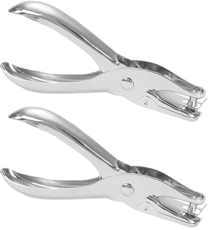 2 fori singoli, 3 mm, perforatrice da 6 mm, piccola punzonatrice per etichette, pinze per bricolage, pinze per carta, utilizzabili per carta kraft, carte, pellicola plastica, foto (argento)