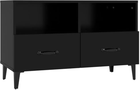 QZZCED Meuble TV - Meuble TV - Meuble TV - Table TV - Noir - 80 x 36 x 50 cm - En matériau dérivé du bois - Pour salon, chambre à coucher - Appareil de divertissement