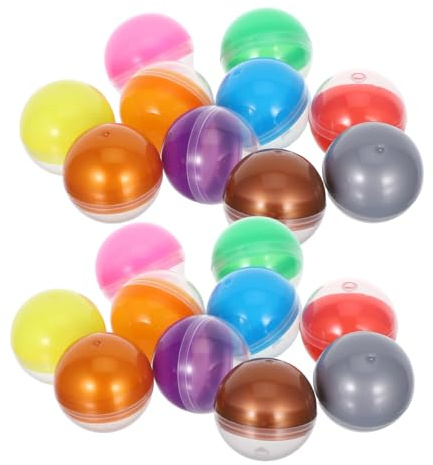 SAFIGLE 50 Stück Runde 3.2 Cm Kapseln Für Kaugummiautomaten Leere Befüllbare Plastikkugeln Spielzeug Für Party Tombola Überraschung