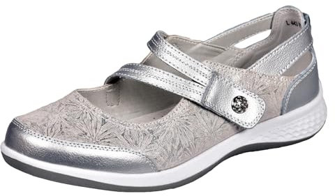 Boulevard Womens/Ladies Sparkle Suede Touch Fastening Bar Shoes (4 UK) (Silver)