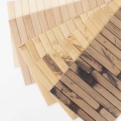 Art3d Natürliches Bambus-Wandpaneel Innenwanddekoration erneuerbare Stangenwicklung Wand Decke Möbel Schrank Büro (Probe)