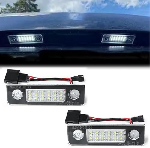 BHZNGD 18 SMD Nummernschildbeleuchtung, 2 Stück, fehlerfreie Nummernschildbeleuchtung, kompatibel mit Skoda Octavia MK2 1Z 2003-2019 Facelift Rommester 5J 2006-2010 OEM#1Z0943021
