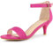 Perphy Open Toe Ankle Strap Kitten Heel Sandals for Women Hot Pink 5 UK/Label Size 7 US