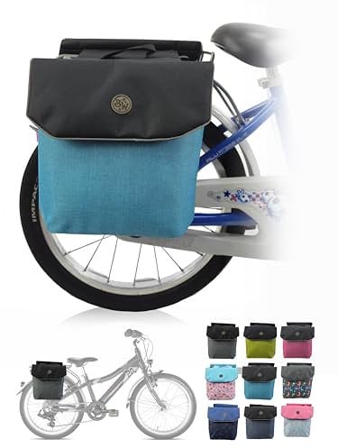 BambiniWelt by Rafael K. Gepäcktasche Gepäckträgertasche für Fahrrad [Fahrradtasche für Kinder] wasserabweisend geeignet für 18-24 Zoll z.B. für alle Puky Räder (M2) (türkis (M2))