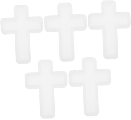 SEWOART Suministros para Manualidades de Bricolaje 5 Piezas de Moldes de Silicona para Colgantes de Collares de Resina con Forma de Cruz para Proyectos de Bricolaje de Decoración del Hogar