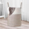 Dokeno Panier à Linge Tressé en Corde de Coton, 60L Corbeille à Linge avec Poignées, Panier de Rangement Pliables pour Jouets Chambre d'Enfant Salle de Bain Salon, Marron et Beige, 38 x 50cm (ø x H)