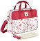 SONARIN Sac à Langer Multifonctionnel Grande Capacité, Imperméable avec Bandoulière et Matelas à Langer - Sac de Maternité et Voyage (Rouge-Rose)