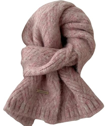 XMAIYIF Schal Alpaka Schal Frauen Winterwolle Gemischt Schüler Gestrickt-pfirsich