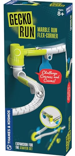 Gecko Run Kugelbahn Flex-Corner Erweiterung Pack von Thames & Kosmos - Extra-Stunt für vertikale Kugelbahn Starterset; schnelles, sauberes Setup mit rückstandsfreien Nano-Klebepads, stundenlanges