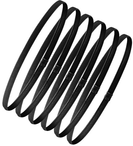6 Stück Haarband Herren, Elastische Haarband Jungs Haarband Sport Haarband Jungen rutschfeste Haarband Männer Damen Dünn für Yoga Fußball Joggen
