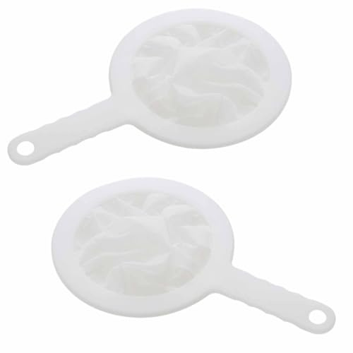 2pcs Plastic Nylon Fine Mesh Strainer,200 Mesh Fine Mesh Food Grade PP Strainer Ultra-Fine Nylon Mesh Sieve Mesh Colander with Non Slip Handle for Coffee Jam Fruits Vegetable Straining Set Strainer