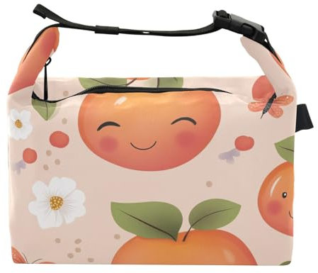 Serviceberry - Borsa termica per il pranzo, per bambini, motivo: frutta e pesca, per viaggi all'aperto