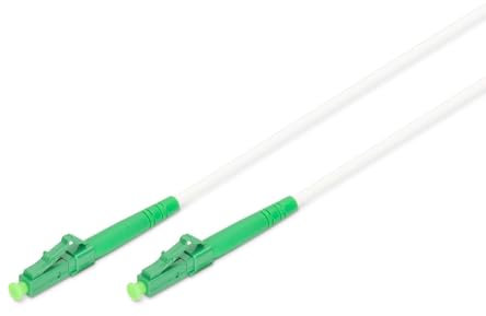 DIGITUS Glasfaserkabel OS2 – 1 m – LC/APC zu LC/APC – Stahlarmiert – Simplex LWL Kabel – SM Singlemode Glasfaser LAN Kabel – Fasertyp: 9/125 µ – LSZH – Weiß