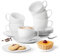 Avilia Tazzine in Porcellana 80cc con Piattino – Decoro Floreale in Rilievo Elegante | Ideali per Servire Espresso e Bevande Calde