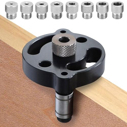 Gabarit de Percage Vertical, Avec 8 Trous de Différents Diamètres (3/4/5/6/7/8/9/10 mm), Kit de Guide de Forage à Bois, Kit de Recherche de Centre de Travail pour le Bois, Perforateur de Trou Rond