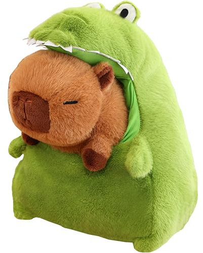 Gxdamxz Capybara Kuscheltier, Plüschtier 2-In-1 Krokodile Puppen für Jungen Mädchen, 30cm