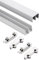 Kit de riel for puerta corrediza de vidrio, riel de aluminio de doble canal, rodillos silenciosos que no se oxidan fácilmente, compatible con vitrinas y armarios (con 4 poleas)(90cm)